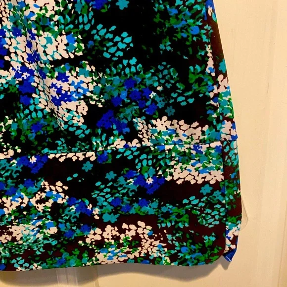 Carole Little Tank Top Shell Sleeveless Multicolor Print Brown Turquoise Sz L - Picture 4 of 5